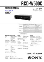 Sony RCD-W500-C - Service Manual